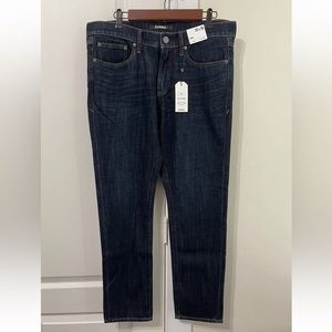Express Premium Original Soft Cotton Denim Jeans Skinny 33x30 Dark Indigo Rinse